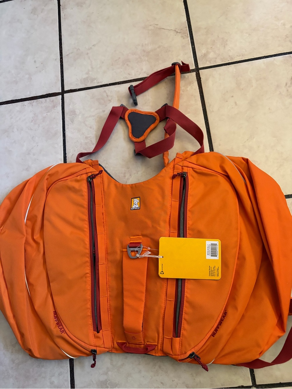 RuffWear Orange and Red Pet Travel Duffel